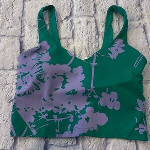 Lululemon Align Tank Top BLOSSOM SILHOUETTE MAX Lilac Smoke Kelly Green Size 6
